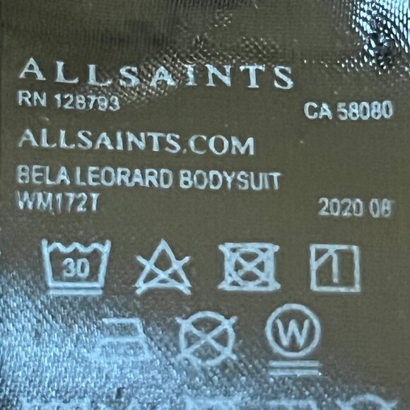 ALLSAINTS BELA LEOPARD SHEER BODYSUIT NEW WITH TAGS - Long Sleeve Mock Neck -  4 - Picture 12 of 14